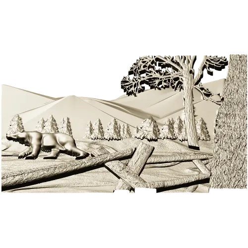 Winter Ridge Relief - detailed STL 3D model for CNC carving