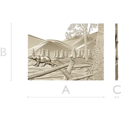 Winter Ridge Relief - detailed STL 3D model for CNC carving