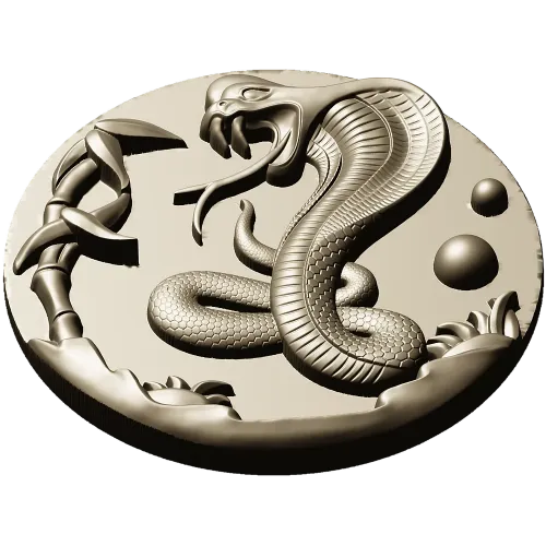 Cobra Medallion STL 3D model for CNC
