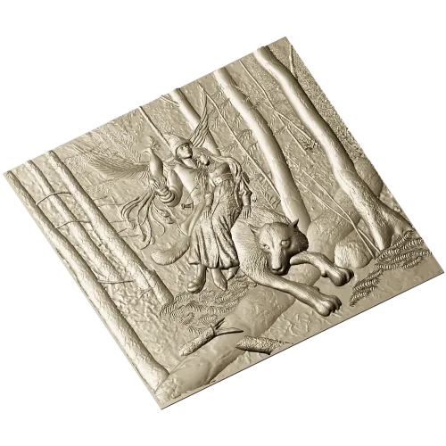 Ivan Tsarevich and the Gray Wolf - High Relief Panel STL