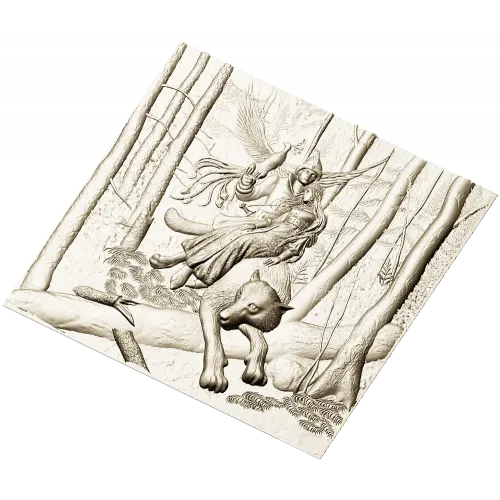 Ivan Tsarevich and the Gray Wolf - High Relief Panel STL