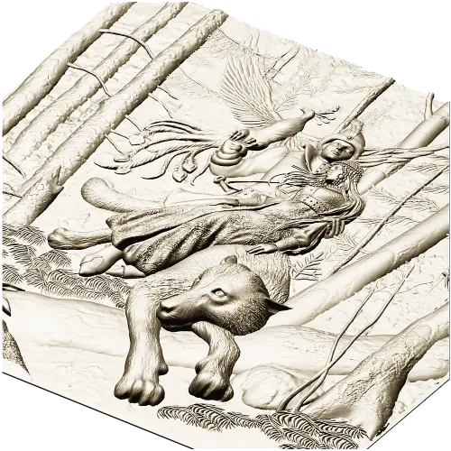 Ivan Tsarevich and the Gray Wolf - High Relief Panel STL