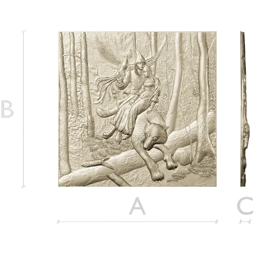 Ivan Tsarevich and the Gray Wolf - High Relief Panel STL
