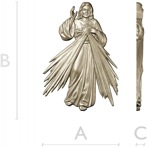 Divine Mercy Jesus - 3D STL Relief for CNC