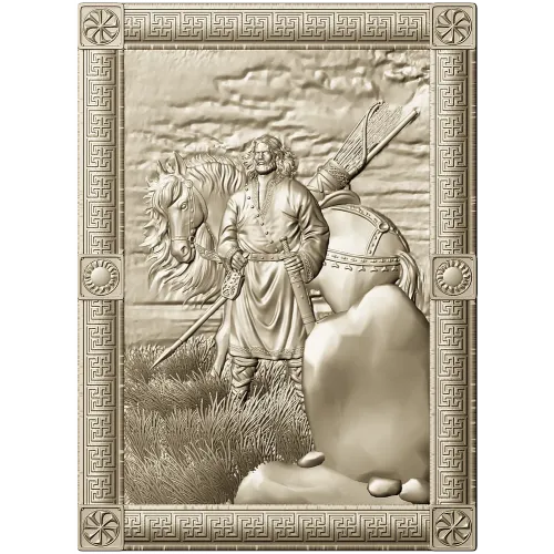 Ilya Muromets high-relief panel STL for CNC