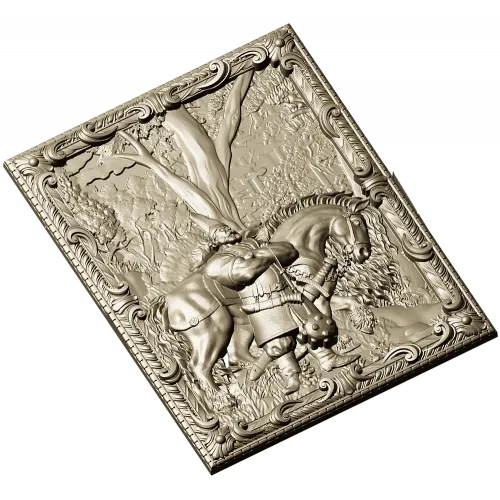 Ilya Muromets relief panel STL for CNC milling