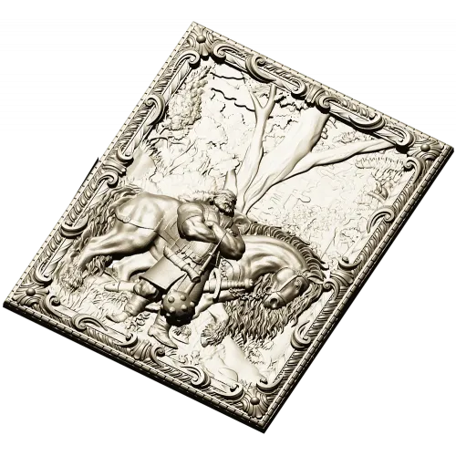 Ilya Muromets relief panel STL for CNC milling