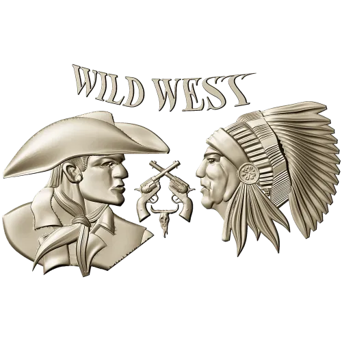 Wild West relief STL for CNC - Cowboy vs Native Chief