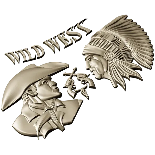 Wild West relief STL for CNC - Cowboy vs Native Chief