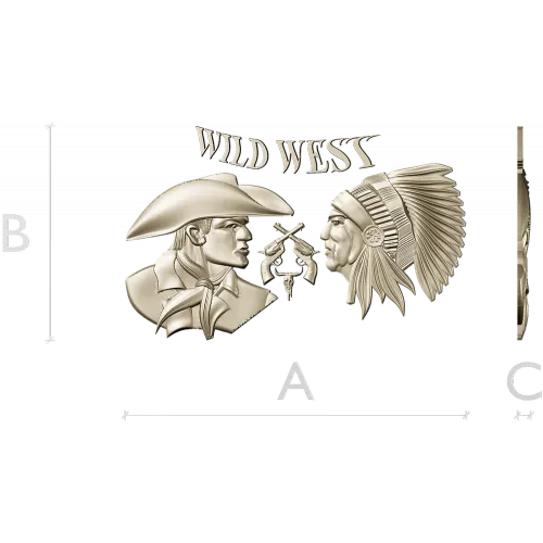 Wild West relief STL for CNC - Cowboy vs Native Chief