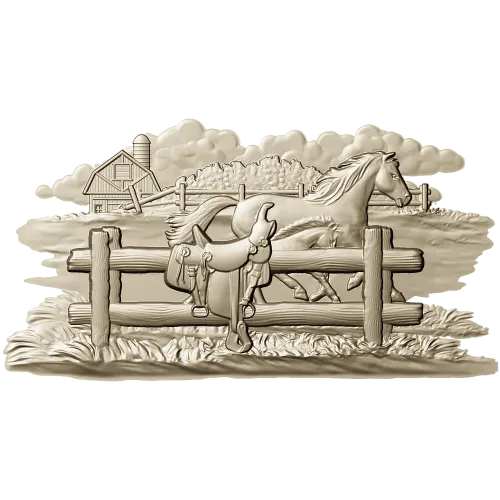 Horse & Saddle Bas-Relief - STL 3D model for CNC carving