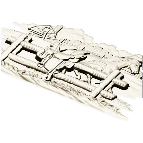 Horse & Saddle Bas-Relief - STL 3D model for CNC carving