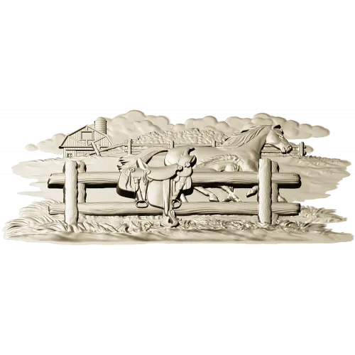 Horse & Saddle Bas-Relief - STL 3D model for CNC carving