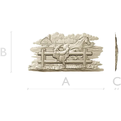 Horse & Saddle Bas-Relief - STL 3D model for CNC carving
