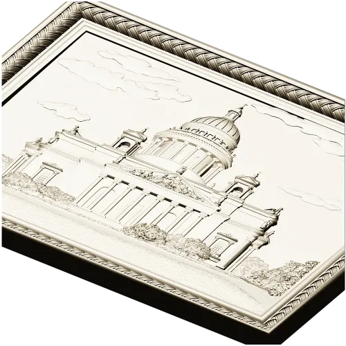 St. Isaac's Cathedral Framed Bas-Relief - STL 3D Model for CNC