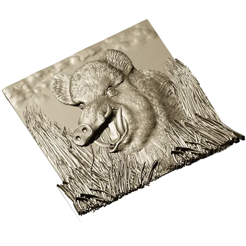 Барельеф дикого кабана - 3D модель STL для ЧПУ
