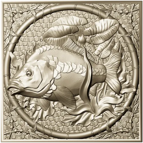 Carp Medallion 3D model in STL for CNC