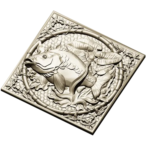 Carp Medallion 3D model in STL for CNC