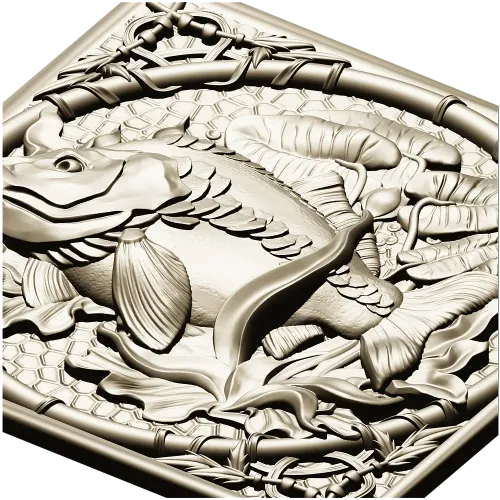 Carp Medallion 3D model in STL for CNC