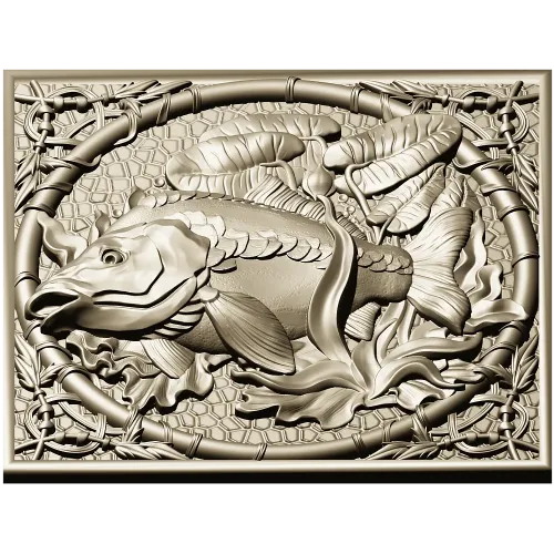 Carp Medallion 3D model in STL for CNC