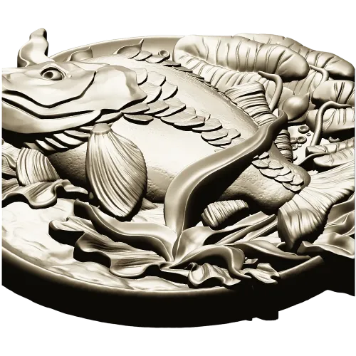 Карп на медальоне - 3D модель STL для ЧПУ