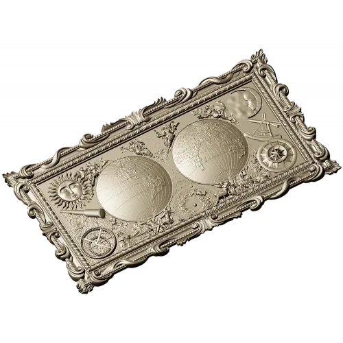 Double Globe Ornate Relief - STL 3D Model for CNC