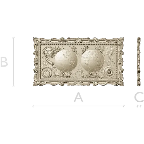 Double Globe Ornate Relief - STL 3D Model for CNC