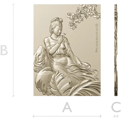 Lotus Serenity - high-relief Chinese beauty 3D model (STL) for CNC