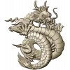 Coiled Imperial Dragon - detailed STL 3D model for CNC
