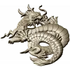 Coiled Imperial Dragon - detailed STL 3D model for CNC