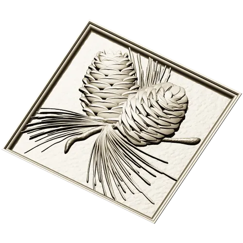 Pinecone Relief Panel STL for CNC Carving