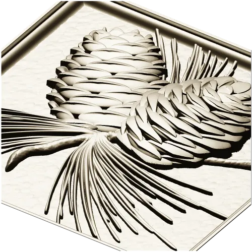 Pinecone Relief Panel STL for CNC Carving