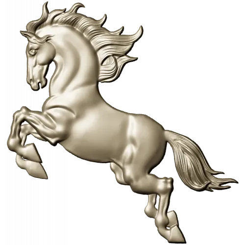 Leaping Horse - High-Relief 3D STL Model for CNC Milling