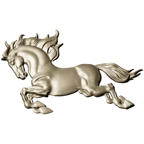 Leaping Horse - High-Relief 3D STL Model for CNC Milling