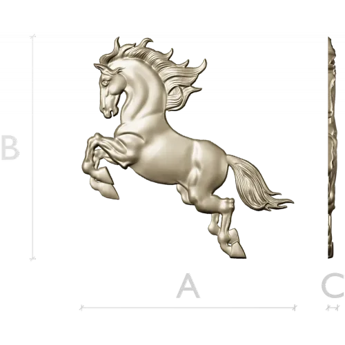Leaping Horse - High-Relief 3D STL Model for CNC Milling