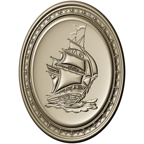 Oval Ship Medallion STL for CNC Routing