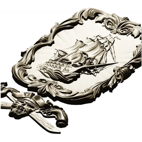 Ship Relief Plaque STL - 3D model for CNC router