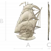 3D модель корабля в формате STL для ЧПУ - детализированный рельеф парусника