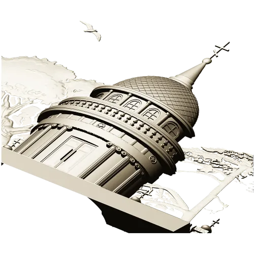 Костёльная ротонда - высокорельефная 3D модель STL для ЧПУ