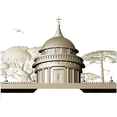 Костёльная ротонда - высокорельефная 3D модель STL для ЧПУ
