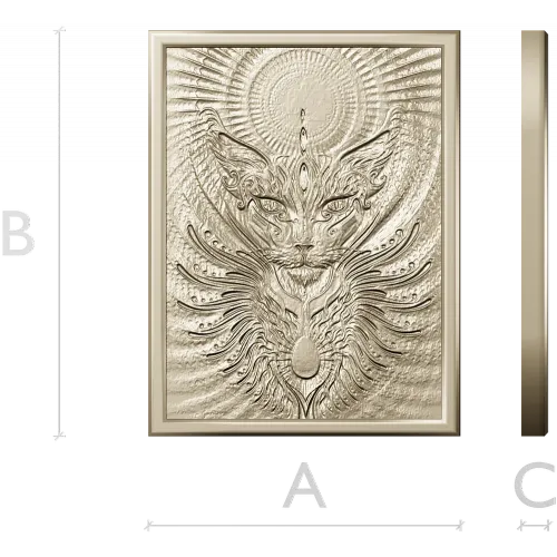 3D модель STL панно "Астральный кот" для ЧПУ - рельефное панно для фрезера