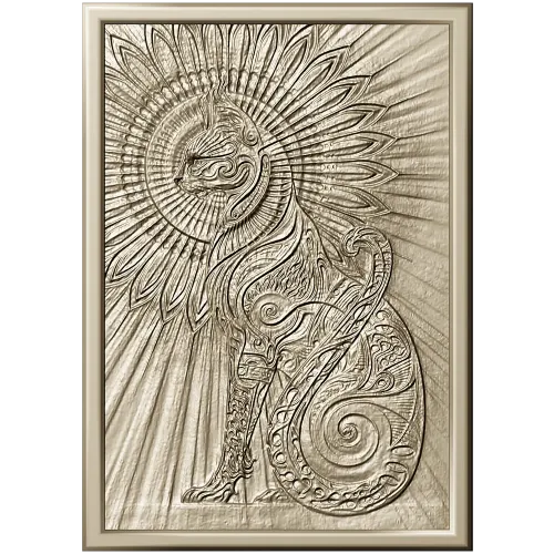 Кот-Солнце - рельефная 3D модель STL для ЧПУ