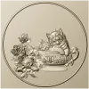 Котята в чаше - рельефная панель STL для ЧПУ