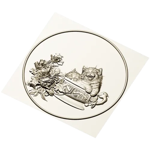 Котята в чаше - рельефная панель STL для ЧПУ