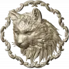 Cat Head Medallion STL - Detailed Bas-Relief for CNC
