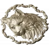 Cat Head Medallion STL - Detailed Bas-Relief for CNC