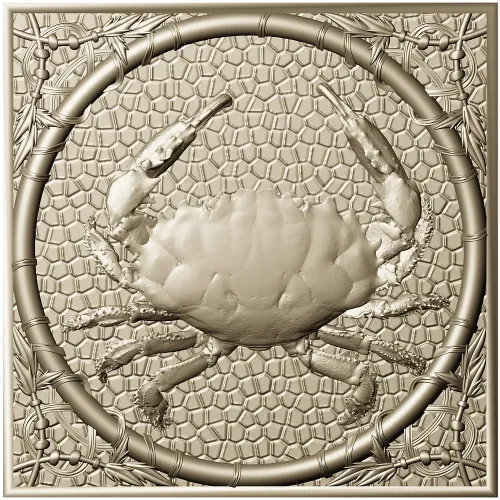 Crab Medallion Relief - STL 3D model for CNC