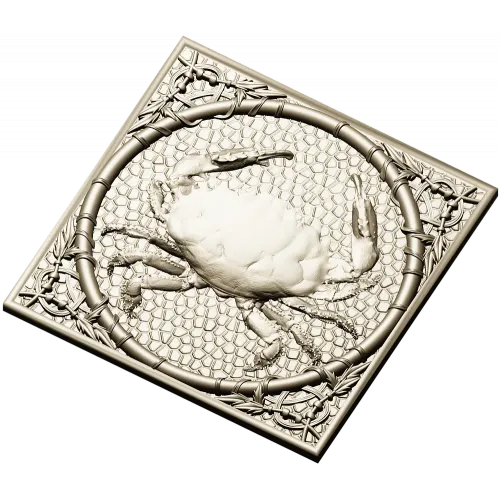 Crab Medallion Relief - STL 3D model for CNC