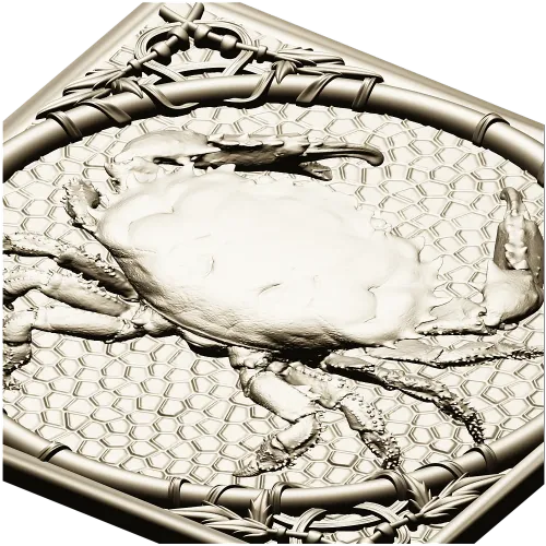 Crab Medallion Relief - STL 3D model for CNC