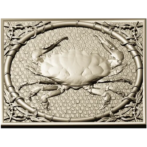 Crab Medallion Relief - STL 3D model for CNC